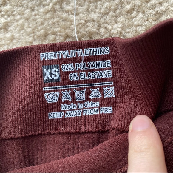 Chocolate Brown Ribbed Contour Bike Shorts - Picture 4 of 7